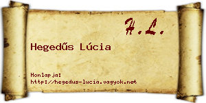Hegedűs Lúcia névjegykártya